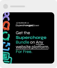 Post social: “Get the Supercharge Bundle on Any website platform. For Free.”