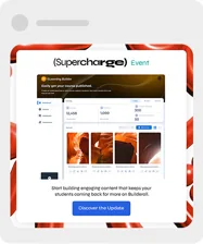 Post social da atualização do eLearning Builder: “Discover the Update”