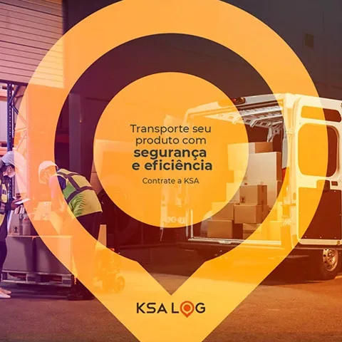 Post da KSA Log “Transporte seu produto com segurança e eficiência”: van sendo carregada