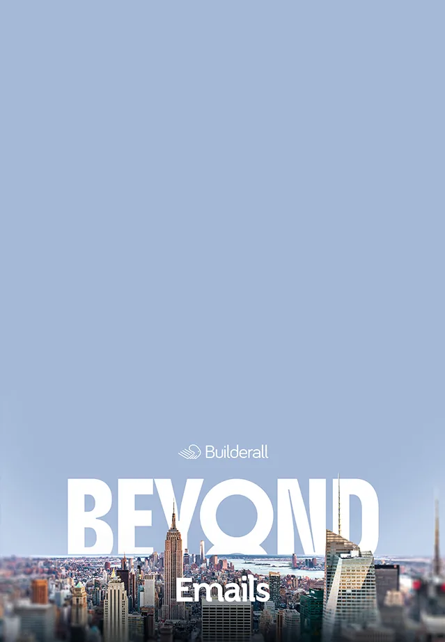 Pôster BEYOND Emails: arranha-céus de Nova Iorque sob céu azul-claro