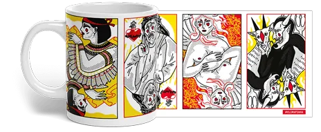 Arte Santo Subversivo! planificada: cartas com santos, figuras sagradas e diabos