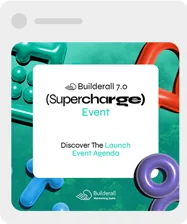 Post social: “Discover The Launch Event Agenda” sobre formas 3D